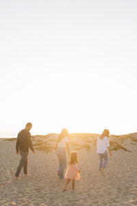 family on the beach