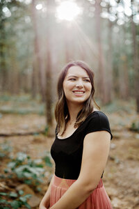 a high school senior girl smiling