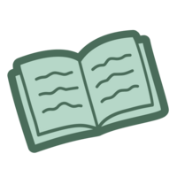 Brand icon and illustration for Bostron Design Studio. An icon of a green book opened to a page.