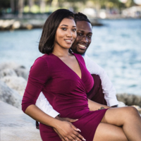 Couple’s engagement photo session Downtown Miami River Walk by White House Wedding Photography