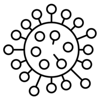 line drawing of a virus