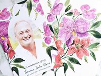 Jess's Dad's memorial program after his passing in 2019