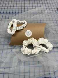 custom keepsake scrunchies in two sizes