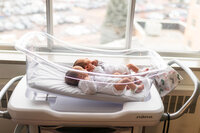 Twin babies in the hospital during their Fresh 48 Session in Minnesota,.