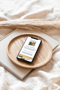 A visual mock-up showing how the template looks on a mobile device.