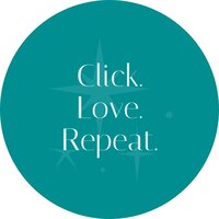 sticker that says click. love. repeat.