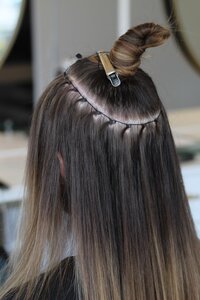 Beadwork of Hand Tied Hair Extension Method NBR