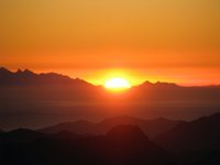 A beautiful sunrise at the top of Mt, Sinai