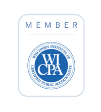 Text-based logo with words "WICPA - Wisconsin Institute of Certified Public Accountants"