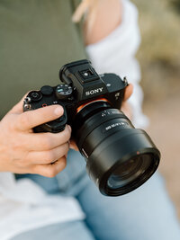 woman holding camera