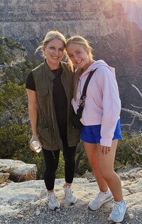 Mother and daughter at from testimonial praising quirky accommodations and easy adventure planning. Tailored Oasis Travel Co.