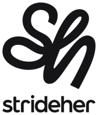 StrideHer icon SH and text in black