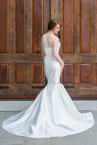 corset mermaid wedding dress with one shoulder strap