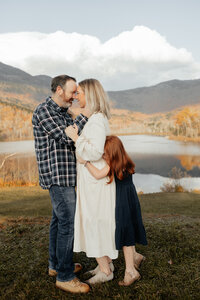 Heartfelt connection captured in a outdoor family photography session.