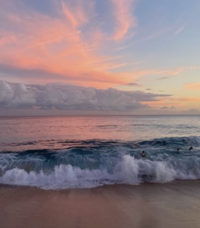 A beautiful pink and blue sunset in Bali