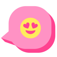 Social Kat Media brand element heart eyes emoji pink chat bubble