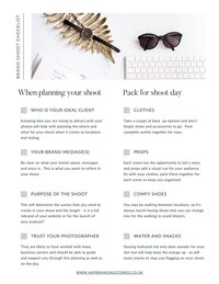 2. Brand Shoot Checklist