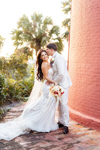 Bride and groom portraits at Jupiter Lighthouse