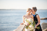 Beautiful waterfront wedding portrait