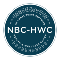 NBC-HWC credential badge for Allee Peterson, National Board Certified Health & Wellness Coach and coach for T1D moms.
