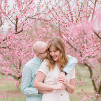 Peach Tree Blooms - Pink Bloom Engagement Session - Huntsville Wedding Photographer-1
