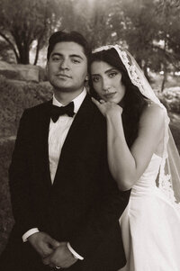 Garden wedding portrait