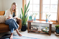 Parent coach Amy Fink sitting in her office