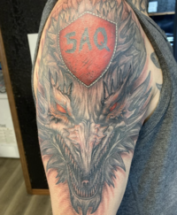 Freshly completed custom tattoo showcasing expert artistry at Tacoma’s Dark Art Collective