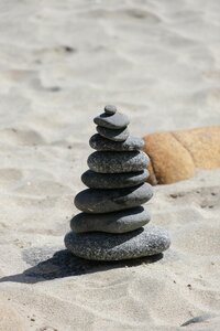 Stacked rocks on beach