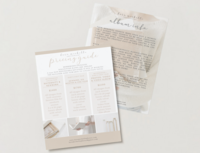 Editable newborn guide template for photographers, including client prep tips, styling advice, and session details.