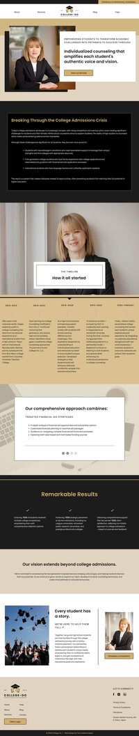 College-Do Remarkable Results homepage screenshot mockup on macbook