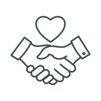 Handshake with Heart Icon