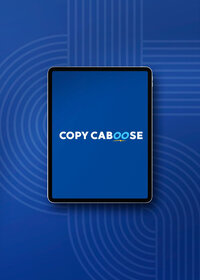 ipad with copy caboose logo on screen