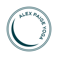 Alex Paige Yoga stamp logo blue