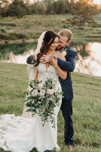 Bride and groom during prayer, NC