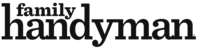 The logo of Family Handyman with a feature from Aine Rock.