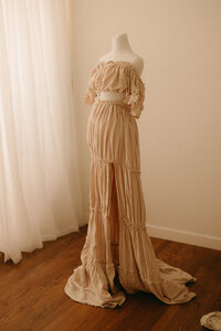 White maternity dress from Nashville client closet, designed for newborn and maternity photo sessions.