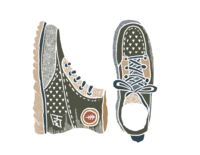 hand drawn hiking boots