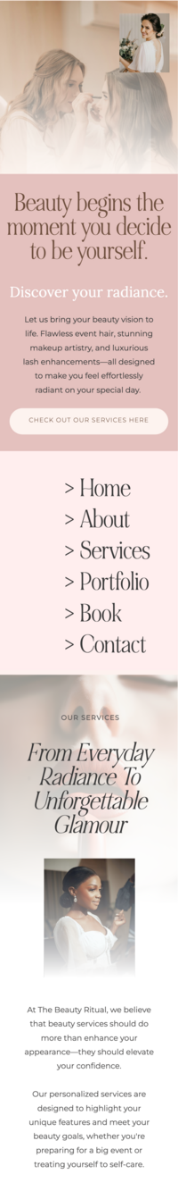 long screenshot of a website that the designer made