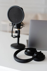 Podcast Microphone and Laptop Image