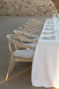 minimal tablescape design with chairs