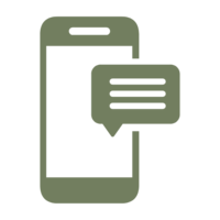 Phone with message icon representing client communication
