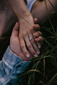 engagement ring at engagement session