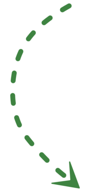 Illustration of a green child arrow representing affordable early childhood education in East Dallas at Bella Gardens.