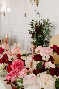 Unique purple wildflower wedding invitation suite  at English Barn Wedding Venue