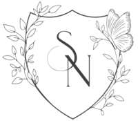sarah nguyen photography logo victorian crest with butterfly