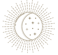 Sun rays, moon & stars icon