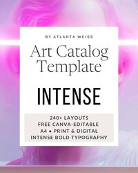 Pro Artist Canva Templates – 100 A4 templates with vertical and horizontal page layouts for artists.