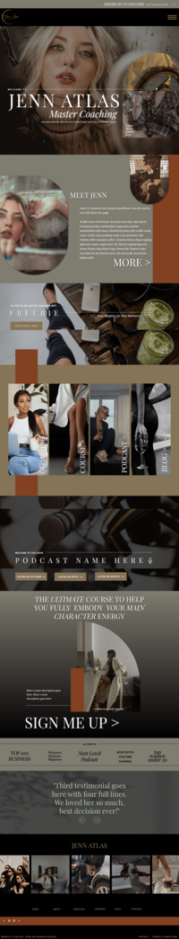 screenshot of website that the designer made