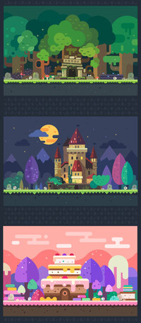 Fantastic Backgrounds in a soft geometric illustration style